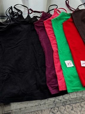 Women’s Cotton Spaghetti Strap tanks - Black, Burgundy, Pink, Green, Red